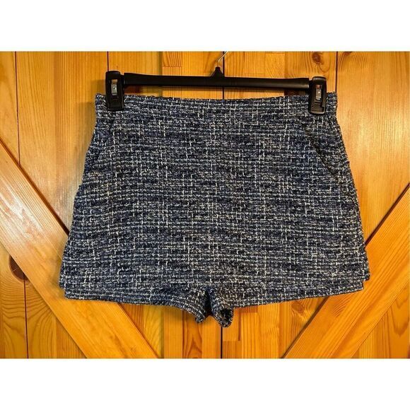 Maje Tweed Blue Metallic Skort Size 3 Pockets (4626) - Picture 1 of 8